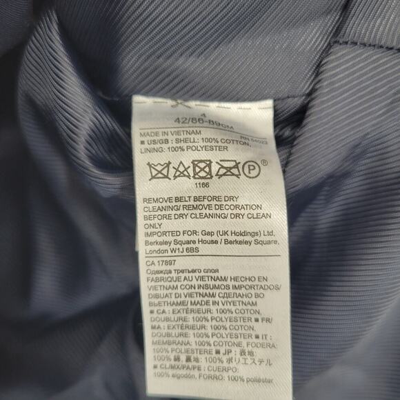 Banana Republic Navy Blue Trench Coat Tie Waist Size 4 - Picture 5 of 6